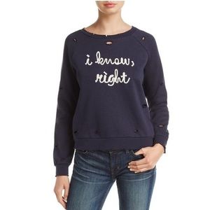 Honey Punch Navy Sweatshirt with White Text